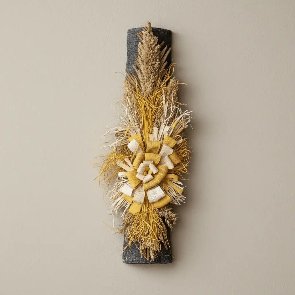 Wooden Rustic Floral Wall Hanging