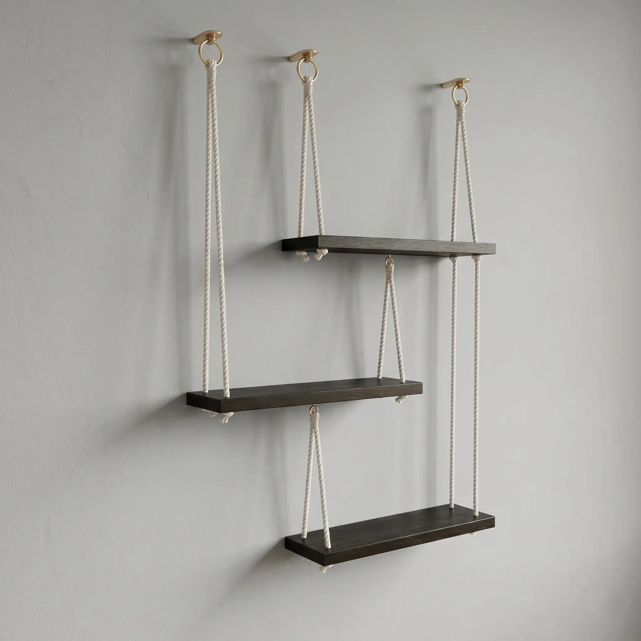 3-Tier Rope Hanging Shelf Wall Wraks