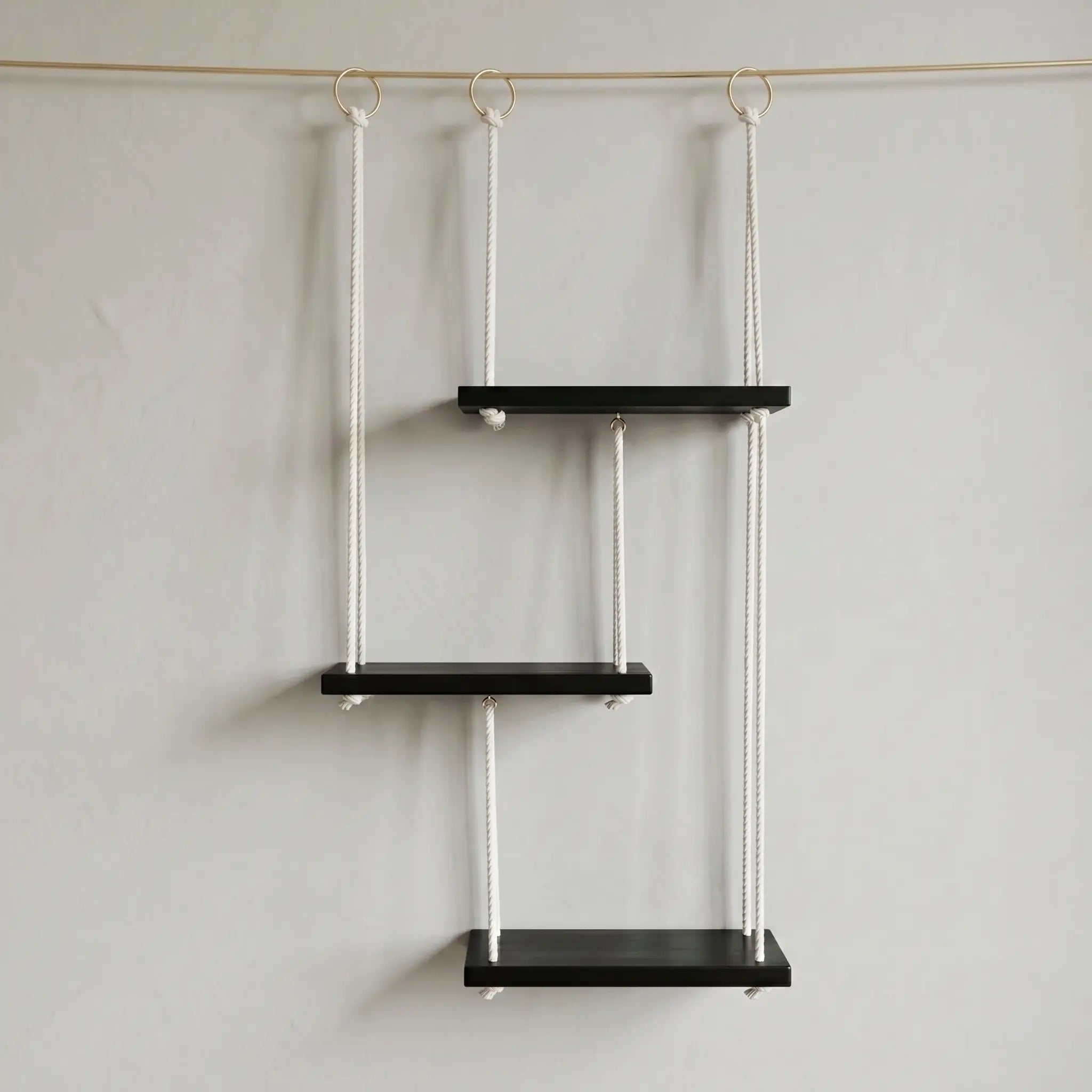 3-Tier Rope Hanging Shelf Wall Wraks