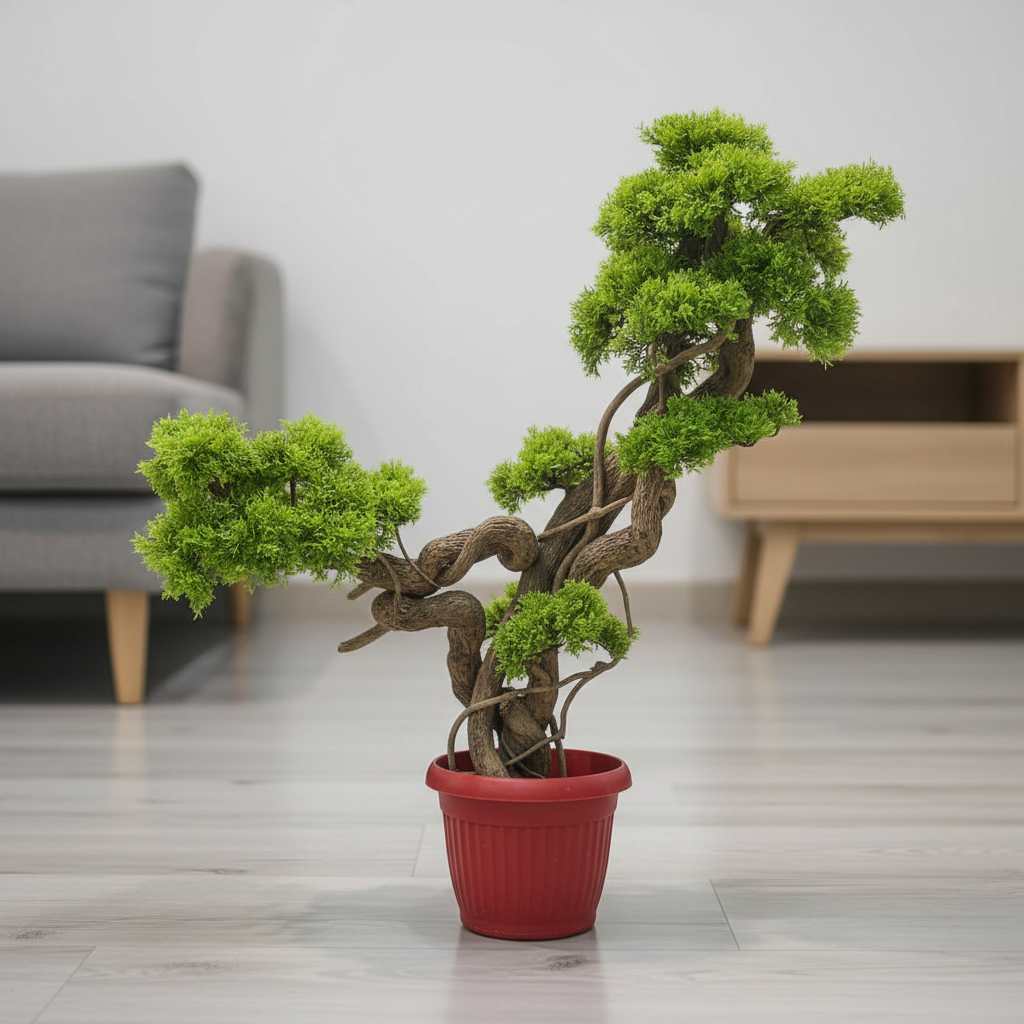 handmade-look artificial bonsai plant décor