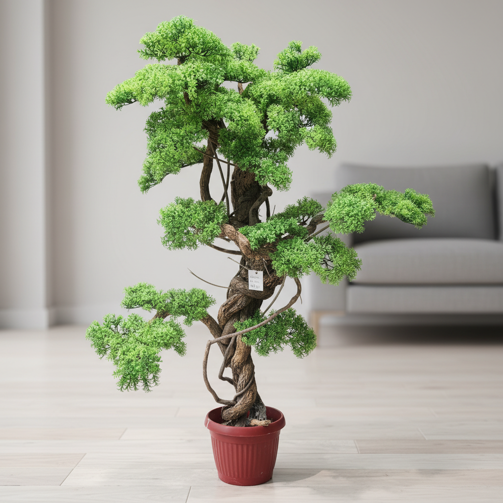 handmade-look artificial bonsai plant décor