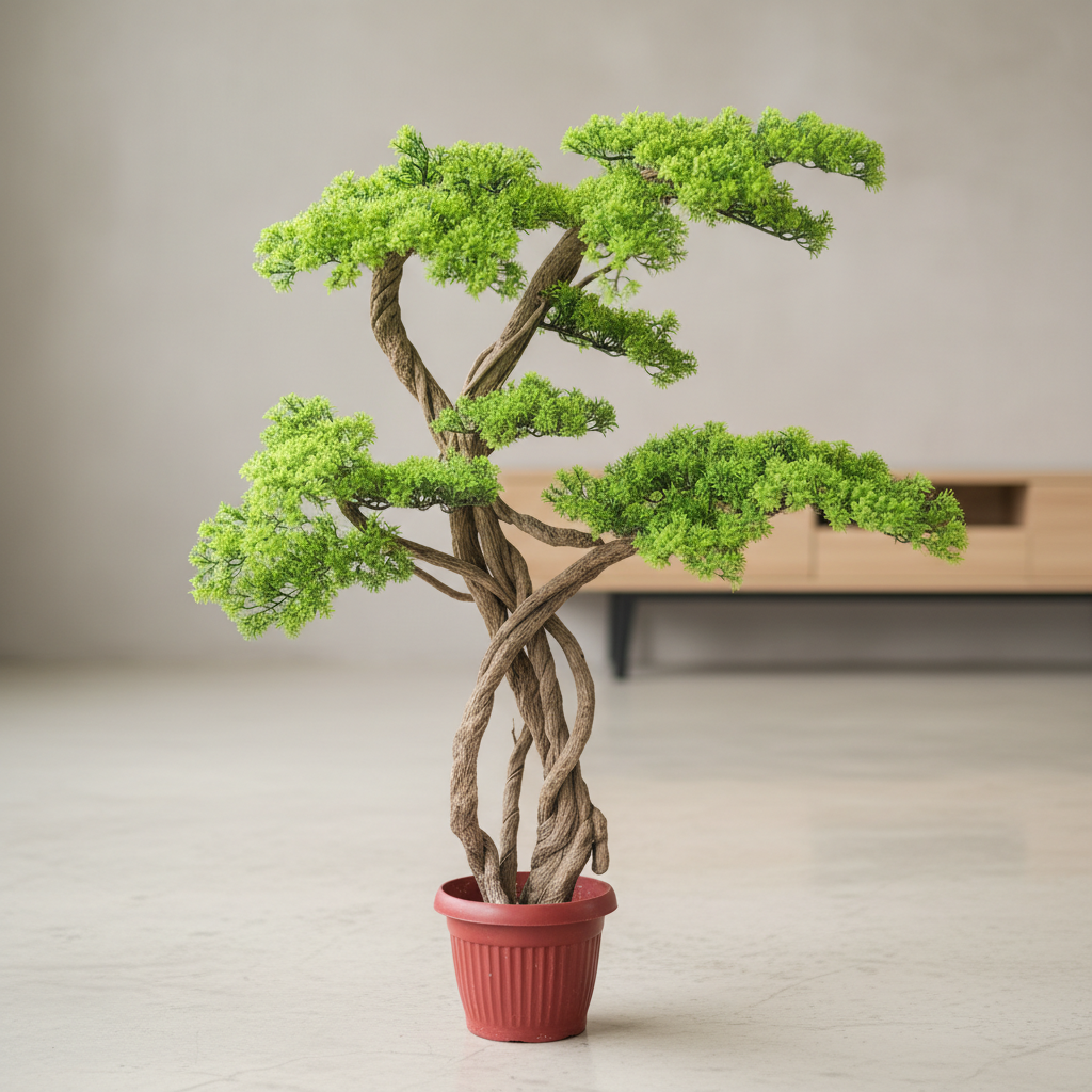 handmade-look artificial bonsai plant décor