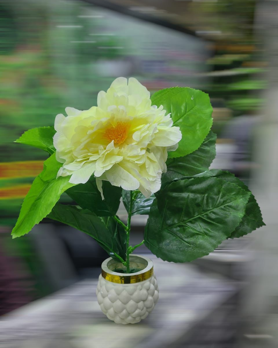 mini artificial white flower plant for home decor
