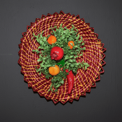 Cascading Wall Decor with Decorative Pot