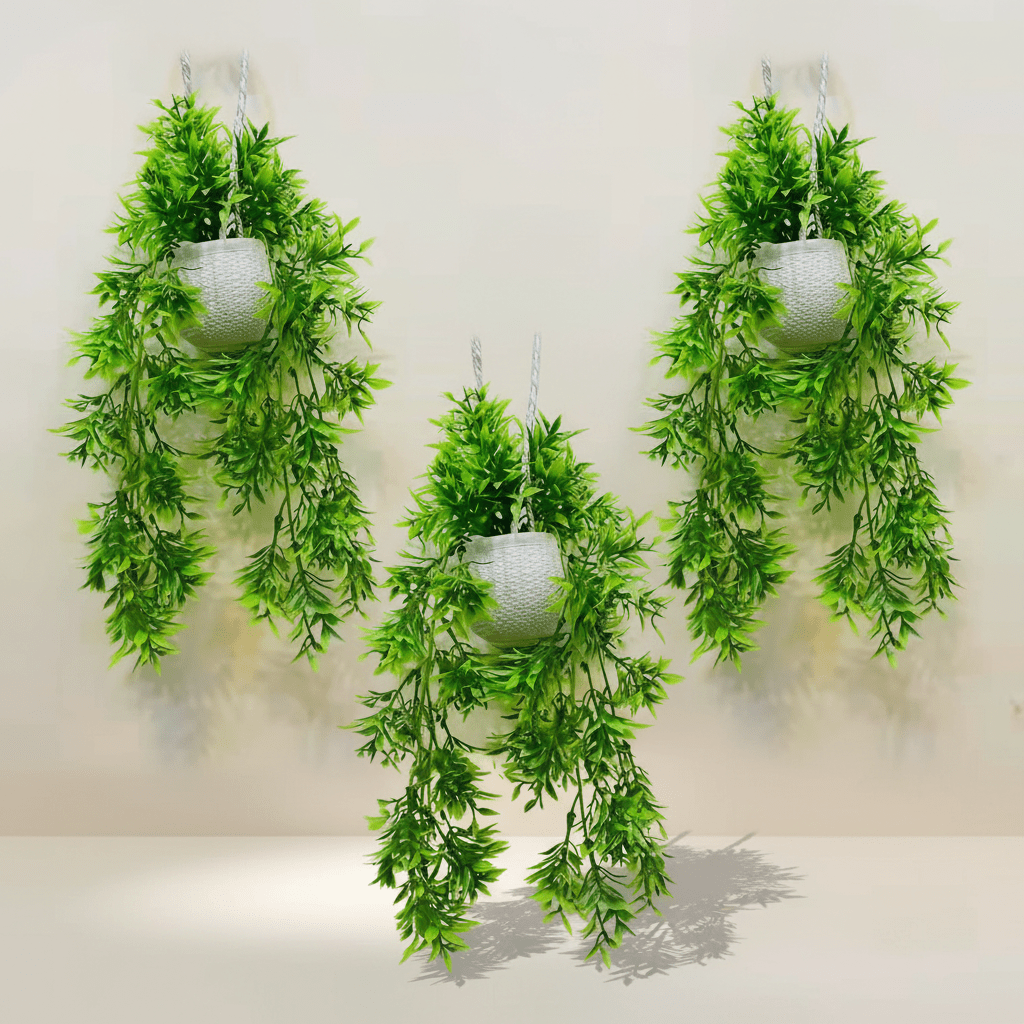 Hanging Green Plant Set of Three for Home Decor
