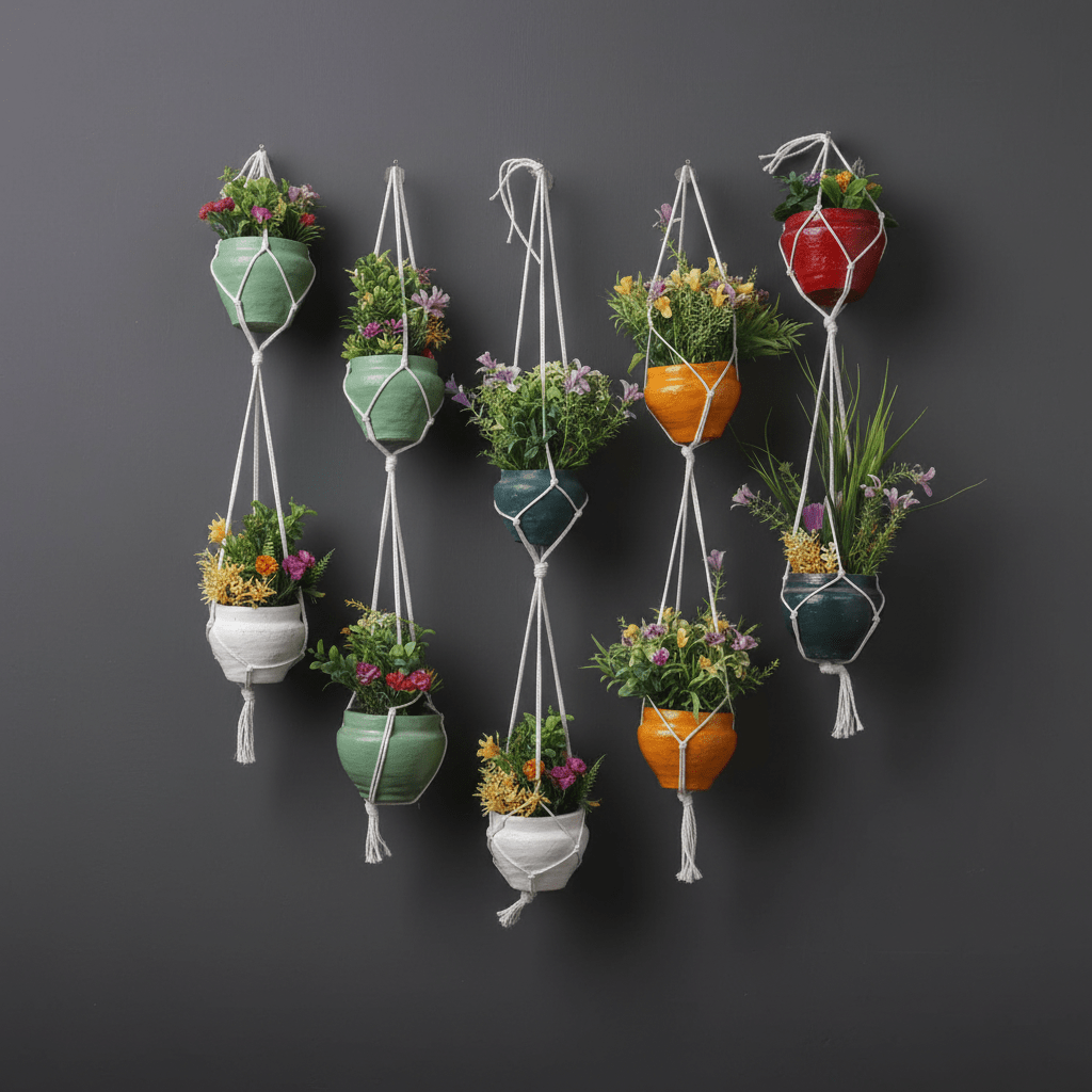 Macrame Hanging Planters Set - DPKWH04