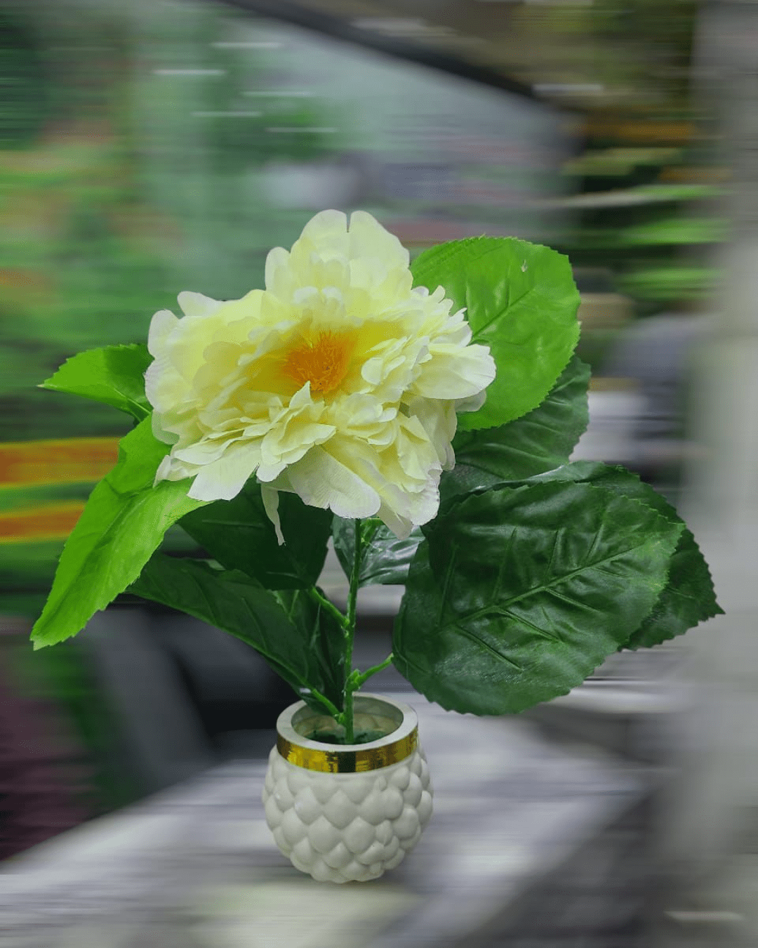 Mini Artificial White Flower Plant for Home Decor