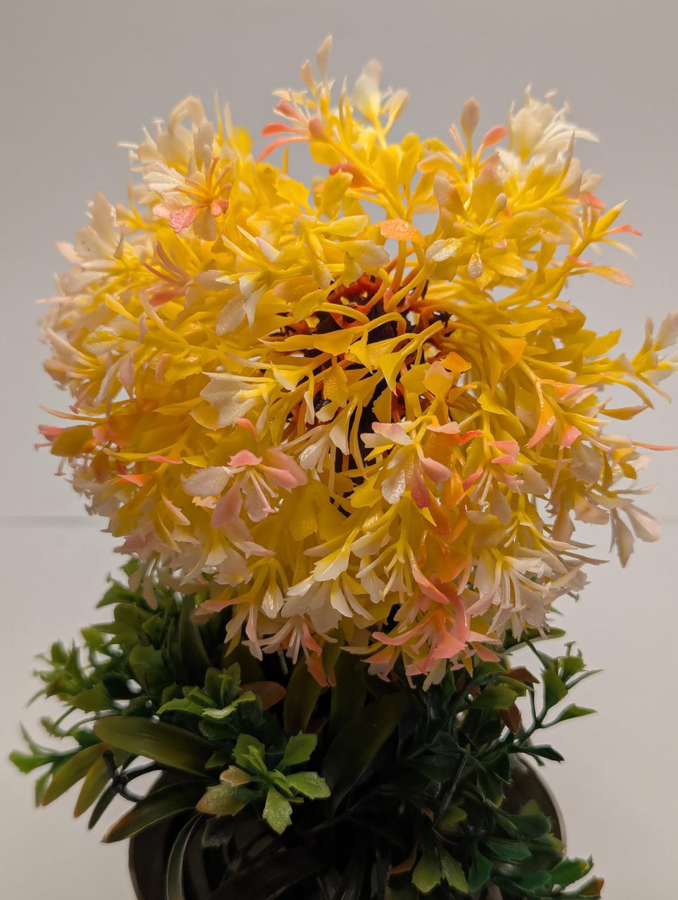 Mini Artificial Yellow Topiary Flower Ball for Home Decor