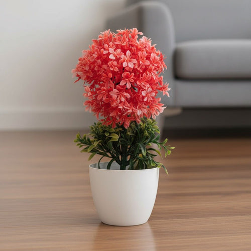 Small Artificial Orange Flower Bonsai Tree for Home Decor